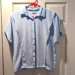 Vintage Light Blue Silk Shirt